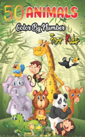 50 Animals Color by Number for Kids