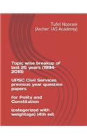 Topic wise breakup of last 25 years (1994-2019) UPSC Civil Services previous year question papers for Polity and Constitution (categorized with weightage) (4th ed)