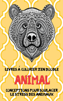 Livres à colorier Zen Doodle - Conceptions pour soulager le stress des animaux - Animal