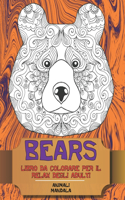 Libro da colorare per il relax degli adulti - Mandala - Animali - Bears