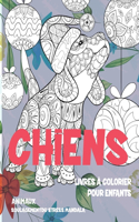 Livres à colorier pour enfants - Soulagement du stress Mandala - Animaux - Chiens