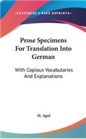 Prose Specimens For Translation Into German