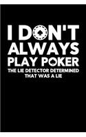 I Don't Always Play Poker The Lie Detector Determined That Was a Lie