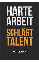 Harte Arbeit schlägt Talent NOTIZBUCH