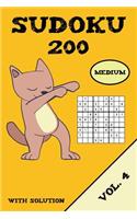 Sudoku 200 Medium With Solution Vol. 4