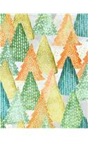 Composition Notebook College Ruled with Winter Wonderland Watercolor Pattern Cover Tara Newley