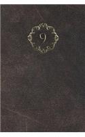 Monogram "9" Any Day Planner Journal