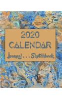 Artsy AbstractOneFour . 2020 Calendar . Sketchbook . Lined Journal -- 8"x10" 100-pages