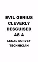 Evil Genius Cleverly Desguised As A Legal Survey Technician: Original Legal Survey Technician Notebook, Journal Gift, Diary, Doodle Gift or Notebook - 6 x 9 Compact Size- 109 Blank Lined Pages