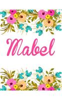 Mabel: Personalised Name Notebook/Journal Gift For Women & Girls 100 Pages (White Floral Design)