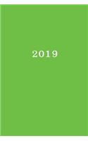 2019: Calendar/Planner/Appointment Book: 1 week on 2 pages, Format 6" x 9" (15.24 x 22.86 cm), Cover green