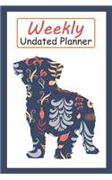 Weekly Undated Planner: 52 Weeks Planner with Blue Flower Maltese Dog Pattern and Gratitude Journal Section (Agenda, Organizer, Notes, Goals & to Do Lists)