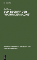 Zum Begriff Der Natur Der Sache