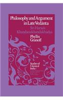 Philosophy and Argument in Late Vedānta