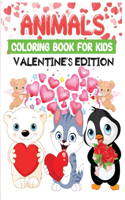 animals coloring book for kids valentine's edition