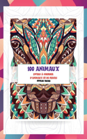 Livres à colorier d'animaux et de fleurs - Niveau facile - 100 animaux