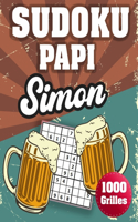 SUDOKU PAPI Simon: 1000 Sudokus avec solutions niveau facile, moyen et difficile cadeau original à offrir a votre papy