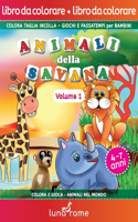 Libro da colorare - Animali della Savana Volume 1