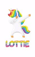 Lottie: Lottie 6x9 Journal Notebook Dabbing Unicorn Rainbow