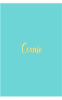 Connie: Personalized Name Turquoise Matte Soft Cover Notebook Journal to Write In. 120 Blank Lined Pages