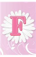 F: Letter F Monogram Pink & White Paper Flower Petal Notebook & Journal