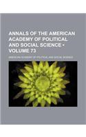 Annals of the American Academy of Political and Social Science (Volume 73): (English)