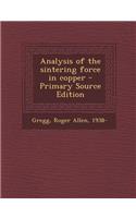 Analysis of the Sintering Force in Copper