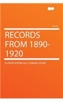Records from 1890-1920