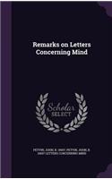 Remarks on Letters Concerning Mind