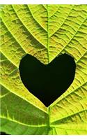 A Heart Cut Out of Bright Green Leaf Foliage Journal: 150 Page Lined Notebook/Diary