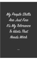 My People skills are just fine it's my tolerance to idiots that needs work