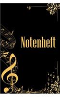 Notenheft: Noten-Heft DIN-A5 mit 100 Seiten leerer Notenzeilen zur Notation von Melodien und Noten für Komponistinnen, Komponisten, Musikstudentinnen und Musik