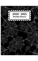 2020-2022 Monthly Planner: Spider Webs Halloween Design Cover 2 Year Planner Appointment Calendar Organizer And Journal Notebook