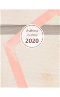 Asthma Journal 2020: Dated asthma symptoms tracker (Medications, Triggers, Peak flow meter sections, Peak flow charts, Exercise tracker, Notes). 11.0' x 8.5'. (Letter si