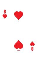 8 Of Hearts: Poker Card Notebook With Lined Wide Ruled Paper For Work, Home Or School. Cool 7.5 x 9.25 Notepad Journal For Taking Notes, Diaries Or Journaling Fo