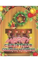 Merry Christmas Color By Numbers: a beautiful colouring book with Christmas designs on a black background, for gloriously vivid colours