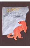 My Ferret Ate My Homework: Graph Paper Notebook Journal Diary 110 Pages