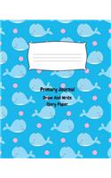 Primary Journal Draw and Write Story Paper: Blue Writing Journal for Kids, 150 Pages 8 X 10 Inch, Unruled Top, Ruled Bottom Half, Primary Composition Notebook, Kindergarten to Early Childhood