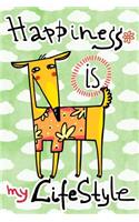 Bullet Journal Notebook for Dog Lovers, Happiness Is My Lifestyle Orange Dog 4: Graph Design - 162 Numbered Pages with 150 Graph Style Grid Pages, 6 Index Pages and 2 Key Pages for Journaling, Writing, Planning and Doodling, for