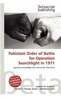 Pakistani Order of Battle for Operation Searchlight in 1971