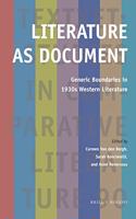 Literature as Document: Generic Boundaries in 1930s Western Literature