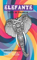 Libro de colorear - Patrones increíbles Mandala y relajante - Animales Steampunk - Elefante