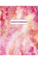 Sketchbook: Pink Galaxy Sketch Book With Blank Paper for Drawing, Doodling & Sketching