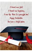 A brand new start. A brand new beginning. A new life. Make it a successful one. Happy Graduation.