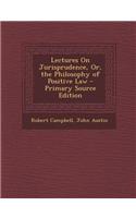 Lectures on Jurisprudence, Or, the Philosophy of Positive Law - Primary Source Edition