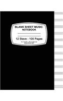 Blank Sheet Music Notebook - (Black)