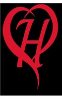 Monogram Initial Letter H Adorable Heart Red and Black: : In My Heart letter initial Personalized Name Letter H, Cute funny gift for Girlfriend Boyfriend Women Wife Husband Teens Students Girls for Home S