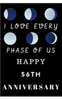 Happy 56th Anniversary: Funny 56th Magic happened on this day happy anniversary Birthday Gift Journal / Notebook / Diary Quote (6 x 9 - 110 Blank Lined Pages)