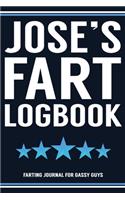 Jose's Fart Logbook Farting Journal For Gassy Guys