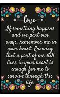 If something happens and we part our ways, remember me in your heart. Knowing that a part of me still lives in your heart is enough for me to survive through this life.: Notebook: The perfect wife. I love My wife Forever